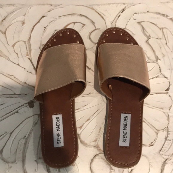 Steve Madden Shoes - STEVE MADDEN Rose Gold Slides Steve Madden Shoes - STEVE MADDEN Rose Gold Slides